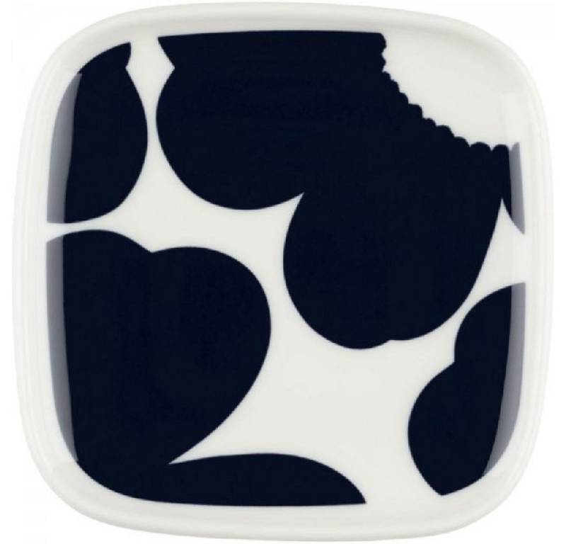 Marimekko Frühstücksteller Teller Oiva Unikko Weiß Dunbkelblau (10x10cm) von Marimekko