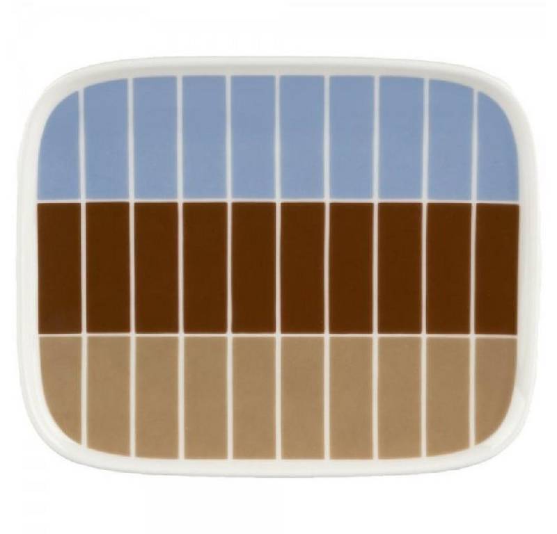 Marimekko Frühstücksteller Teller Tiiliskivi White-Light Blue-Brown (15x12cm) von Marimekko