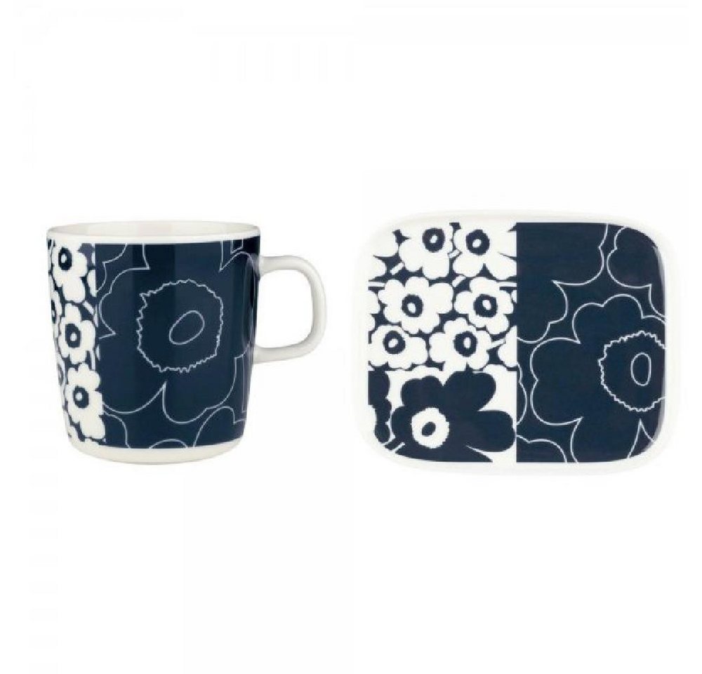 Marimekko Geschirr-Set Geschirr-Set Oiva Unikko Kollaasi White Darkblue (2-teilig) von Marimekko