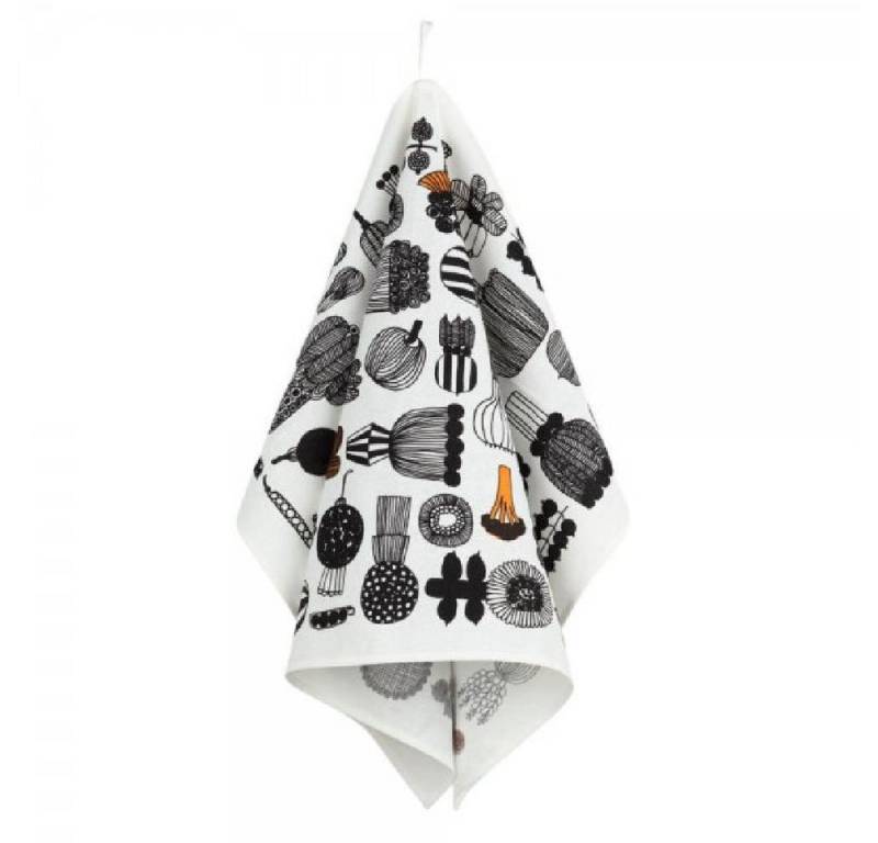 Marimekko Geschirrtuch Geschirrtuch Puutarhurin Parhaat White Black Orange von Marimekko