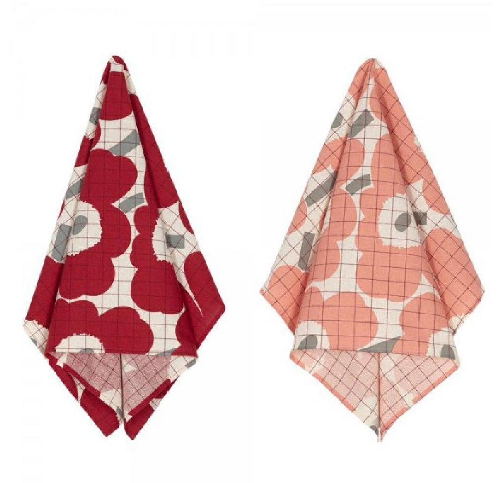 Marimekko Geschirrtuch Geschirrtücher Pieni Unikko Rose Grey (43x70cm) (2-teilig) von Marimekko