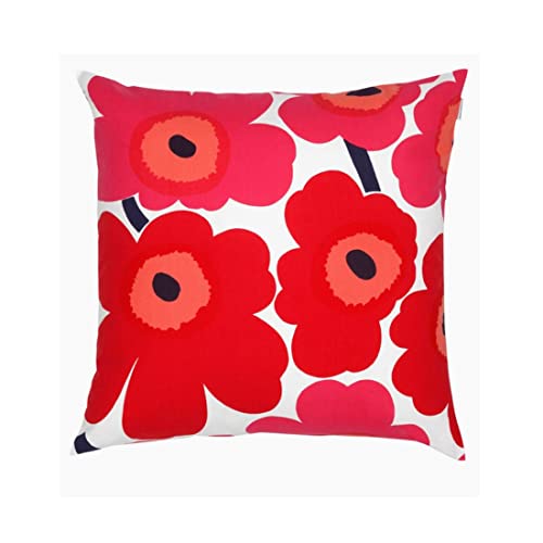 Marimekko - Kissenhülle - Kissenbezug - Pieni Unikko - weiß/rot - 50 x 50 cm von Marimekko