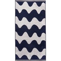 Marimekko - Lokki Badetuch, 70 x 140 cm, off-white / dunkelblau von Marimekko