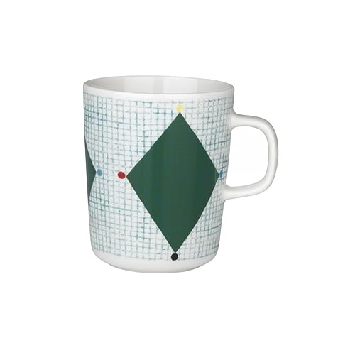 Marimekko Oiva/Losagne Mug 2,5dl - White, Green, Petrol Blue, red von Marimekko