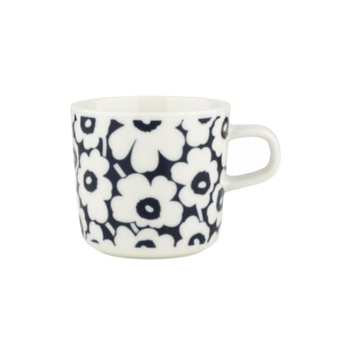 Marimekko Oiva/Pikkuinen Unikko Coffee Cup 2dl - dk.Blue, White Marimekko Oiva/Pikkuinen Unikko Coffee Cup 2dl - dk.Blue, White von Marimekko