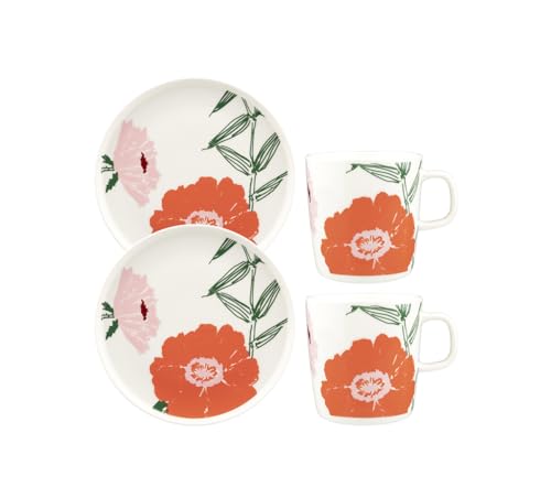 Marimekko Oiva/Puutarhakutsut Breakfast Set, White, Green, orange Marimekko Oiva/Puutarhakutsut Breakfast Set, White, Green, orange von Marimekko