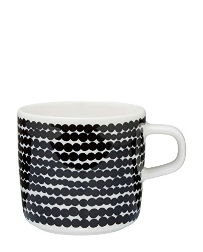 Marimekko - Oiva/Siirtolapuutarha - Kaffeetasse - Weiß/Schwarz/Räsymatto - Ø7,5xH7cm - 2 dl Marimekko - Oiva/Siirtolapuutarha - Kaffeetasse - Weiß/Schwarz/Räsymatto - Ø7,5xH7cm - 2 dl von Marimekko