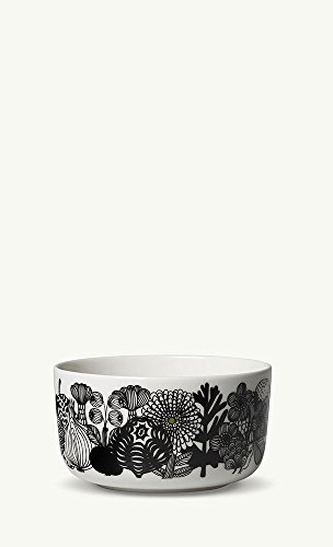 Marimekko Siirtolapuutarha Limited Edition Oiva Bowl, 0.5 Litre Black, White von Marimekko