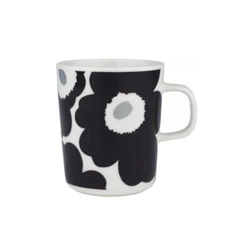 Marimekko Oiva/Unikko mug 2,5 dl - white, coal, silver von Marimekko