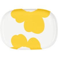 Marimekko - Oiva Iso Unikko Servierplatte, 25 x 36 cm, weiß / spring yellow von Marimekko