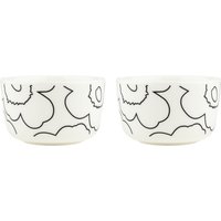 Marimekko - Oiva Piirto Unikko Schale, 250 ml, weiß / schwarz (2er-Set) von Marimekko