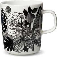 Marimekko - Oiva Siirtolapuutarha Becher mit Henkel 250 ml, weiß / schwarz / türkis von Marimekko