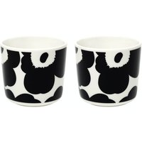 Marimekko - Oiva Unikko Becher (2er-Set), 200 ml, schwarz / weiß von Marimekko