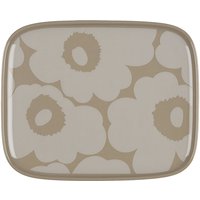 Marimekko - Oiva Unikko Servierplatte, 15 x 12 cm, terra / weiß von Marimekko