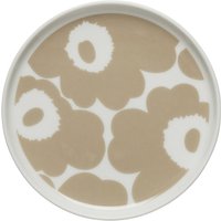 Marimekko - Oiva Unikko Teller, Ø 13,5 cm, beige / weiß von Marimekko