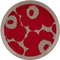 Marimekko - Oiva Unikko Teller, Ø 13,5 cm, terra / rot von Marimekko
