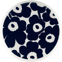 Marimekko - Oiva Unikko Teller, Ø 25 cm, weiß / dunkelblau von Marimekko