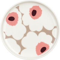 Marimekko - Oiva Unikko Teller Ø 13,5 cm, weiß / clay / powder / dark wine von Marimekko