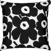 Marimekko - Pieni Unikko Kissenbezug 50 x 50 cm, weiß / schwarz von Marimekko