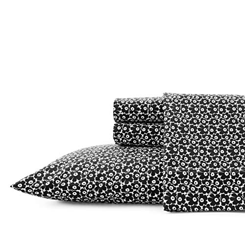 MARIMEKKO - Queen-Bettwäsche, Baumwollperkal-Bettwäsche-Set, knackige und Coole Wohnkultur (Pikkuinen Unikko Black, Queen) von Marimekko