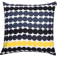 Marimekko - Räsymatto Kissenbezug 50 x 50 cm, schwarz / weiß / gelb von Marimekko