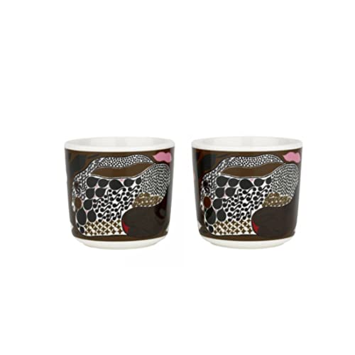 Marimekko Rusakko Cup W/Out H. 2dl 2Pcs - White,Brown,Dark Green,red von Marimekko