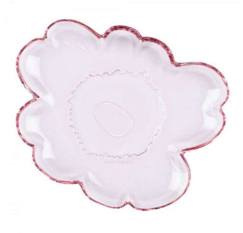 Marimekko Servierplatte Teller Unikko Glas Light Pink (20 cm) von Marimekko