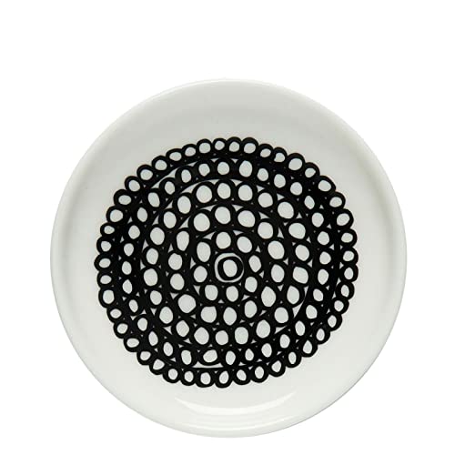 Marimekko Siirtolapuutarha Plate; 8,5 x 1,5 - White, Black von Marimekko