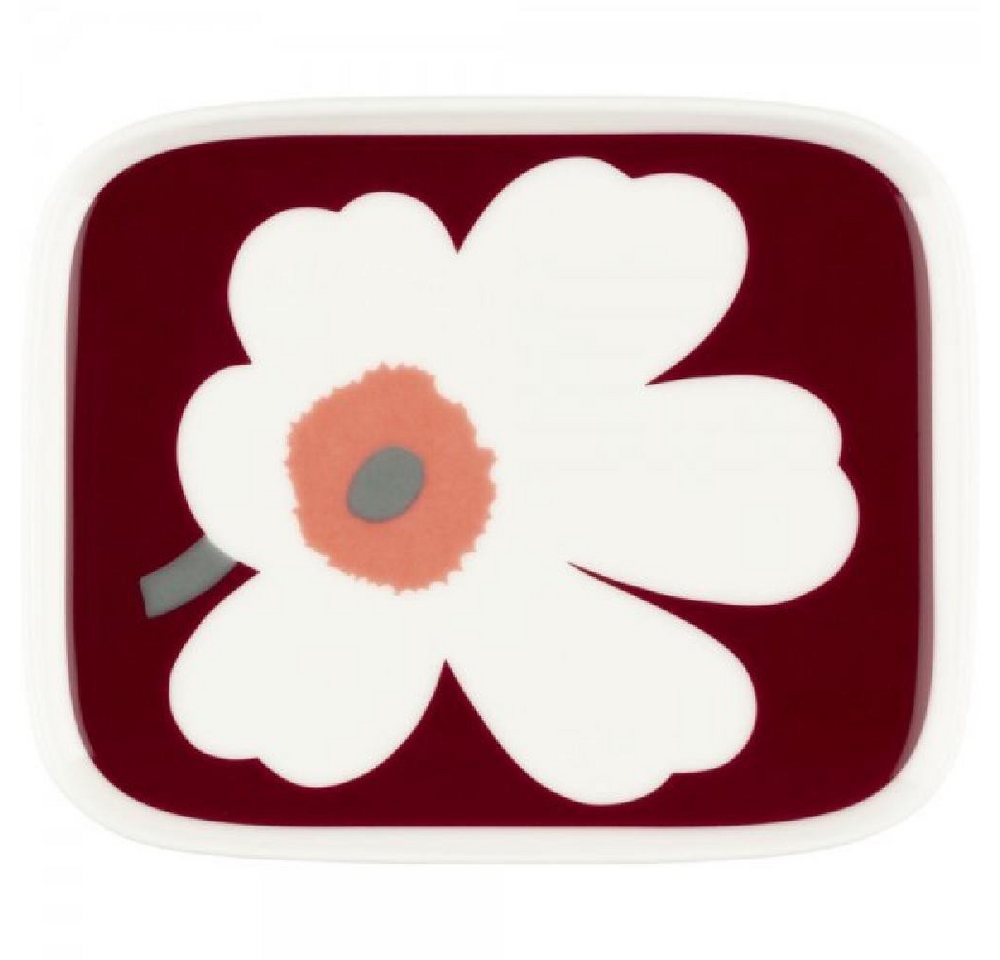 Marimekko Speiseteller Teller Oiva Unikko Juhla White Dark Cherry Ash Grey (15x12cm) von Marimekko
