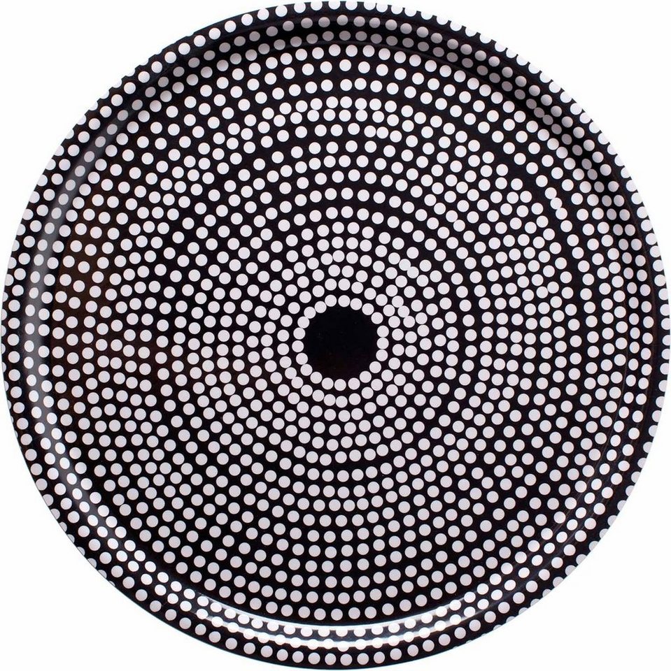 Marimekko Tablett Fokus Ø 46 cm schwarz, weiß Holz (beschichtet) von Marimekko