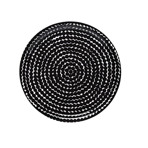 Marimekko - Tablett - Räsymatto - Weiß-Schwarz - D 31 cm von Marimekko