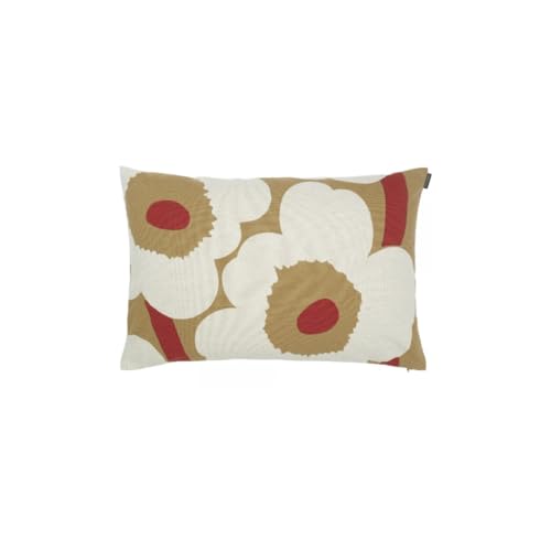 Marimekko Unikko Cushion Cover 40 x 60cm - Brown, Linen, red von Marimekko