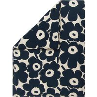 Marimekko - Unikko Deckenbezug 240 x 220 cm, baumwollweiß / dunkelblau von Marimekko