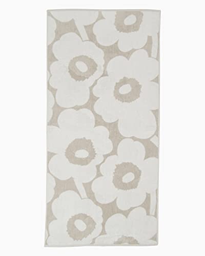 Marimekko Unikko Frottee Handtuch Baumwolle (Beige) - Blumenmuster Handtücher - 71,1 x 50,8 cm von Marimekko