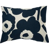 Marimekko - Unikko Kopfkissenbezug 50 x 60 cm, baumwollweiß / dunkelblau von Marimekko