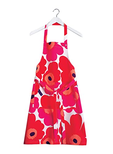 Marimekko Unikko Red Apron 84 by 85 cm von Marimekko