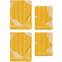 Marimekko - Vesi Unikko Handtuch, 50 x 70 cm & 70 x 150 cm, spring yellow / ecru (4er-Set) von Marimekko