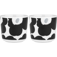 Oiva Unikko Becher Set schwarz/weiß/silber von Marimekko