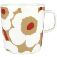 Oiva Unikko Tasse weiß/beige/rot 0,4 l von Marimekko