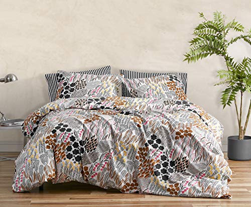 MARIMEKKO - Bettwäsche-Set für King-Size-Betten, Baumwollperkal-Bettwäsche mit passenden Kissenbezügen, ganzjährig Heimdekoration (Pieni Letto Mehrfarbig, King) von Marimekko