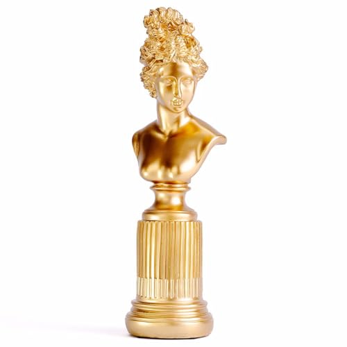 Marimor Skulptur deko modern - statuen deko - dekoartikel - skulpturen - Statue für Wohnzimmer, Schlafzimmer, Büro, Home, Hotel, Schreibtisch, zuhause. (Gold) von Marimor