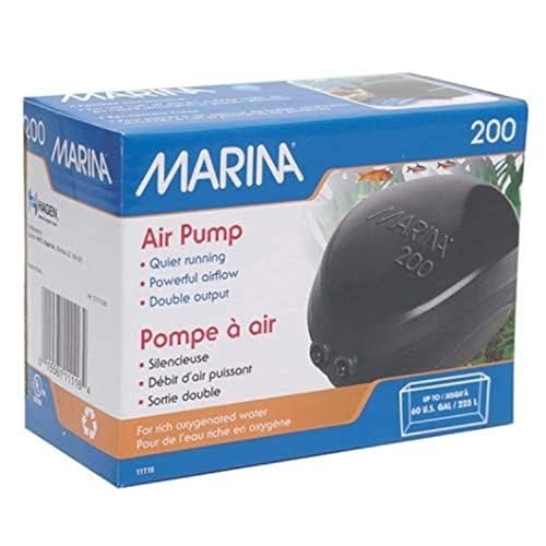 Marina 11116 Durchlüfterpumpe 200, für Aquarien bis 225L Schwarz von Marina