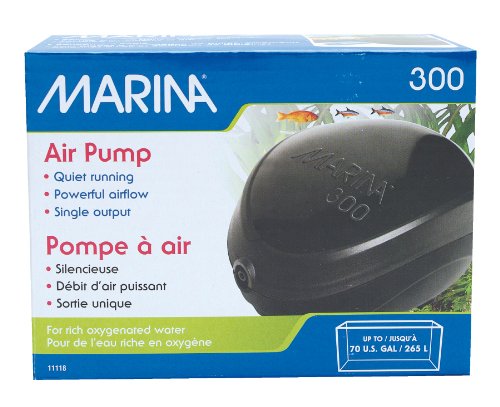 Marina 11118 Durchlüfterpumpe 300, für Aquarien bis 265L, Schwarz von Marina