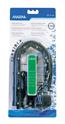 Marina flexibler Luftvorhang mit grünen LEDs, für Aquarien, in Kombination mit Durchlüfterpumpen anzuwenden, 35,5cm von Marina