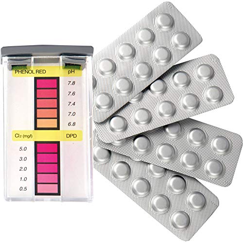 Pool Testkit - Messung von Chlor und pH Wert - mit Pooltester und je 20 Messtabletten - Wassertester Pool Spa Schwimmbad - Schnell und einfach von Marina