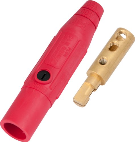 Marinco CLM2M-C CLM Nocken-Typ, Serie 15 Mini-Inline-Einpoliger Stecker, 150 A, 600 Volt, #8 - #2 AWG, Stecker, Rot (C) von Marinco