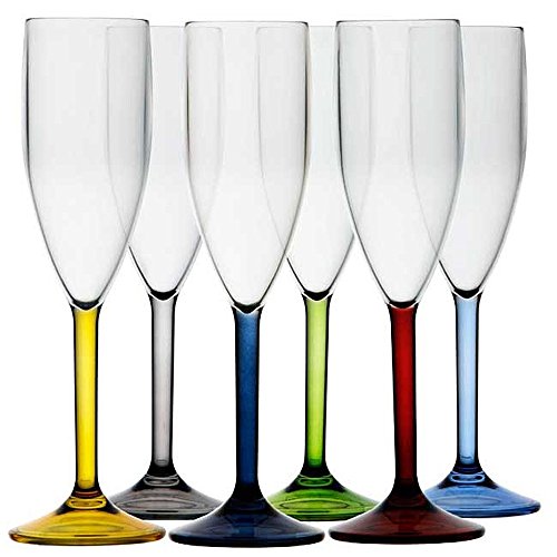 Marine Business 16703 Sektglas-Set 6-teilig bunte Füße von Marine Business