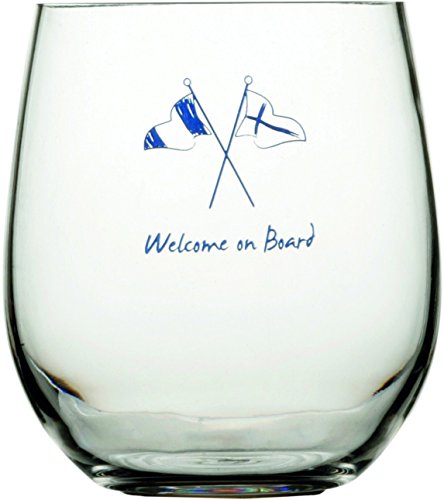 Marine Business Columbus Glas Wasser, transparent, Marineblau und Grau, 9 x 9 x 10 cm, 6 Stück von Marine Business