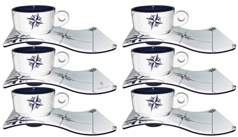 Marine Business Espressotasse Espressotasse Northwind Welle mit Unterteller, Melamin von Marine Business