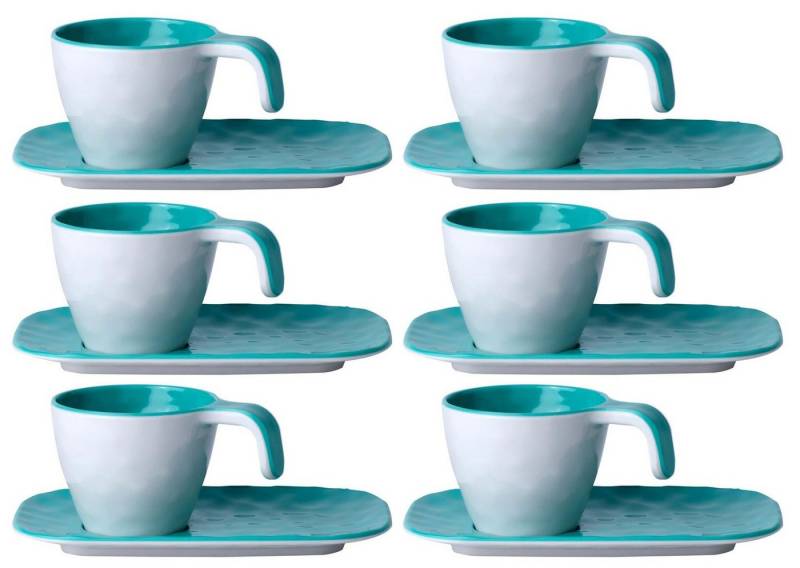 Marine Business Espressotasse Espressotasse mit Unterteller - Harmony Acqua - Summer Edition 6er Set, Melamin von Marine Business